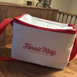 NEW. Fannie May Red and White Insulated Bag